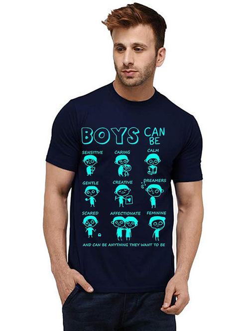 men round neck front print t-shirt - 20984333 - Very Small Image - 1