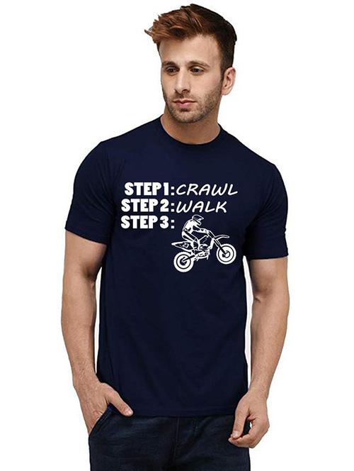 men round neck front print t-shirt - 20984338 - Very Small Image - 1