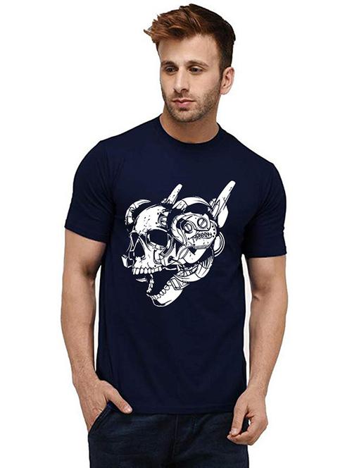 men round neck front printed t-shirt - 20984348 - Very Small Image - 1