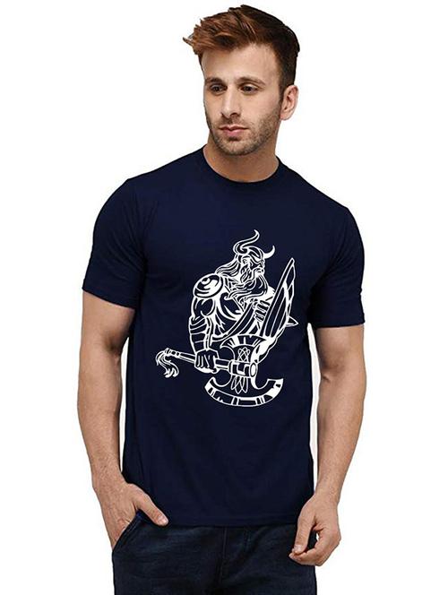 men front print round neck t-shirt - 20984350 - Very Small Image - 1