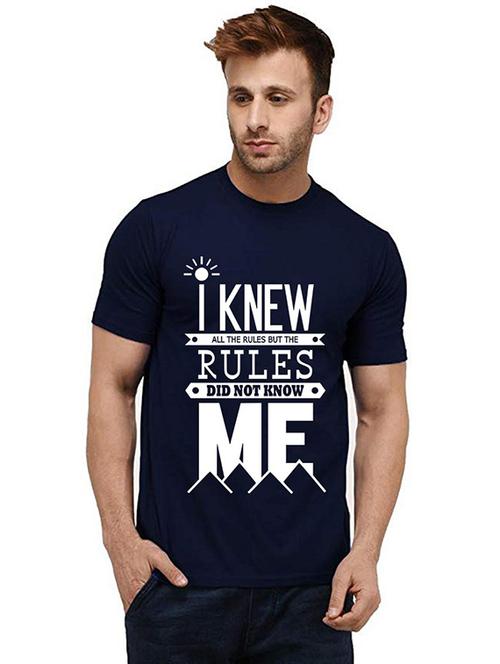 men round neck front print t-shirt - 20984360 - Very Small Image - 1