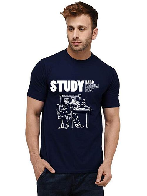 men round neck front print t-shirt - 20984370 - Very Small Image - 1