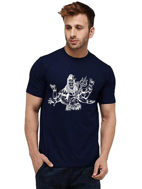 men front print round neck t-shirt - 20984371 - Very Small Image - 1