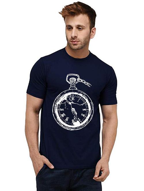 men round neck front print t-shirt - 20984376 - Very Small Image - 1