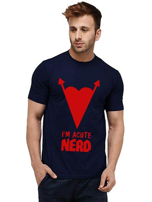 men round neck front print t-shirt - 20984390 - Very Small Image - 1