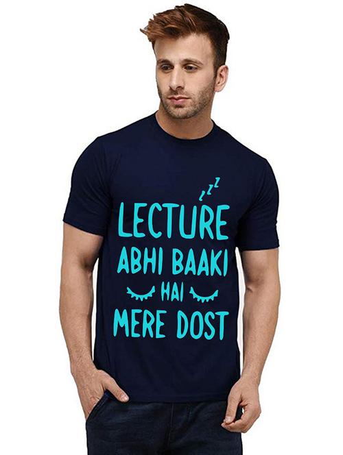 men round neck front print t-shirt - 20984402 - Very Small Image - 1