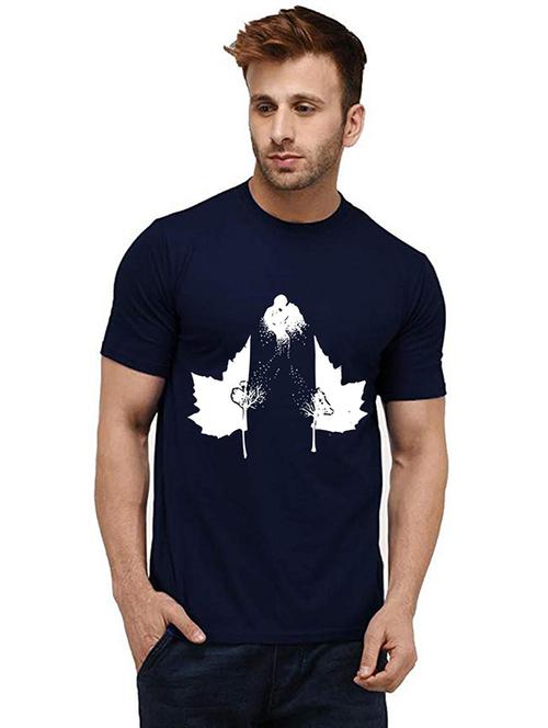 men round neck front print t-shirt - 20984426 - Very Small Image - 1