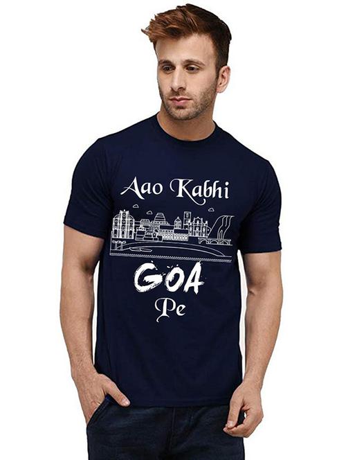 men round neck front print t-shirt - 20984428 - Very Small Image - 1