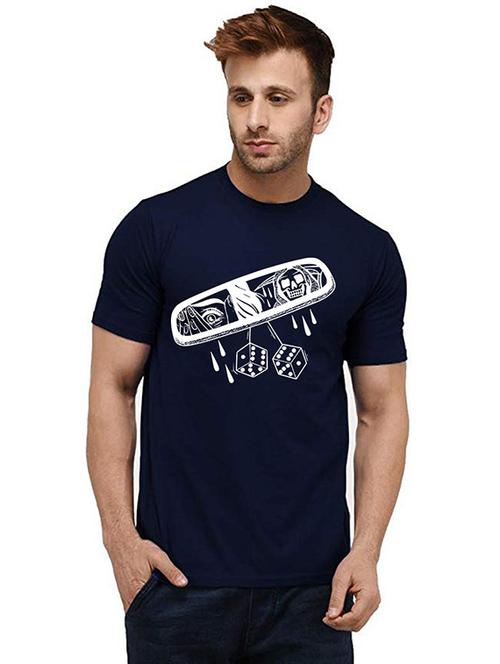 men round neck front print t-shirt - 20984449 - Very Small Image - 1