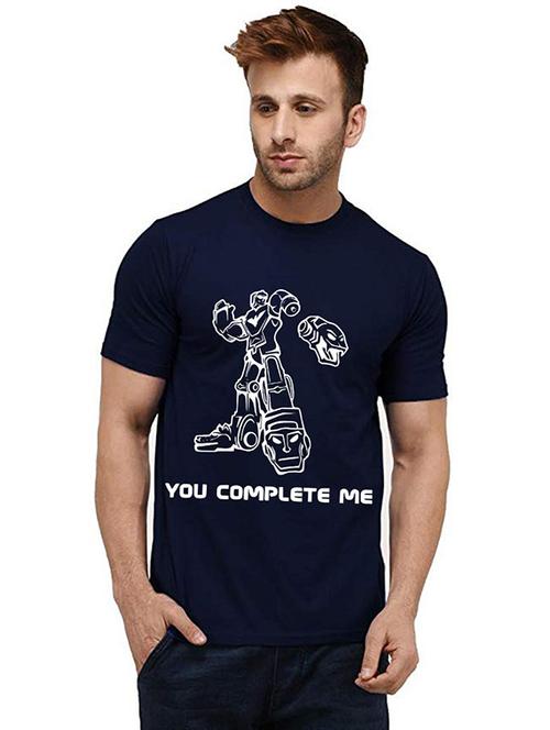 men round neck front print t-shirt - 20984475 - Very Small Image - 1