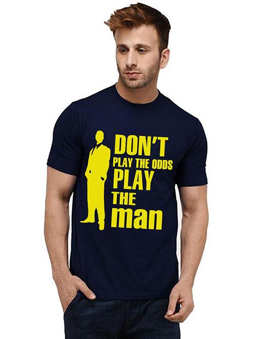 men round neck front print t-shirt - 20984477 - Very Small Image - 1