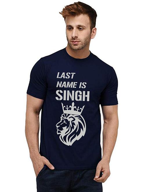 men round neck front print t-shirt - 20984499 - Very Small Image - 1