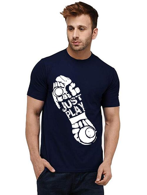 men round neck front printed t-shirt - 20984522 - Very Small Image - 1