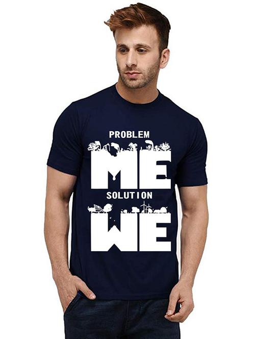 men round neck front print t-shirt - 20984533 - Very Small Image - 1