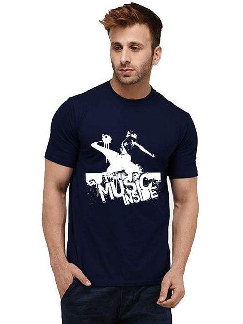 men round neck front print t-shirt - 20984535 - Very Small Image - 1