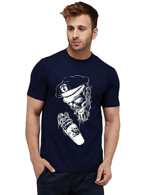 men round neck front print t-shirt - 20984542 - Very Small Image - 1