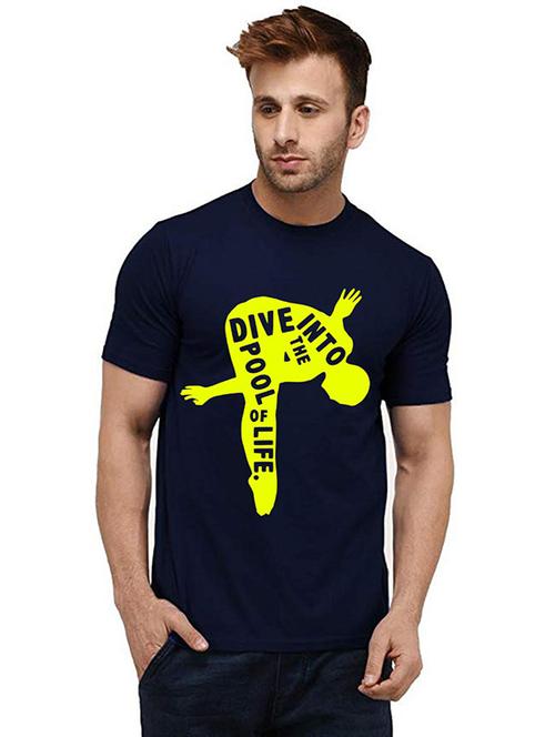 men round neck front print t-shirt - 20984549 - Very Small Image - 1