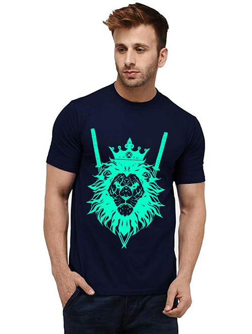 men round neck front print t-shirt - 20984551 - Very Small Image - 1