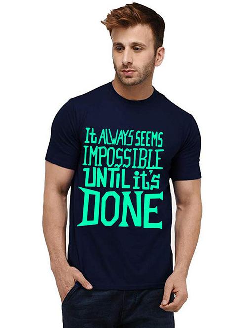 men front print round neck t-shirt - 20984556 - Very Small Image - 1