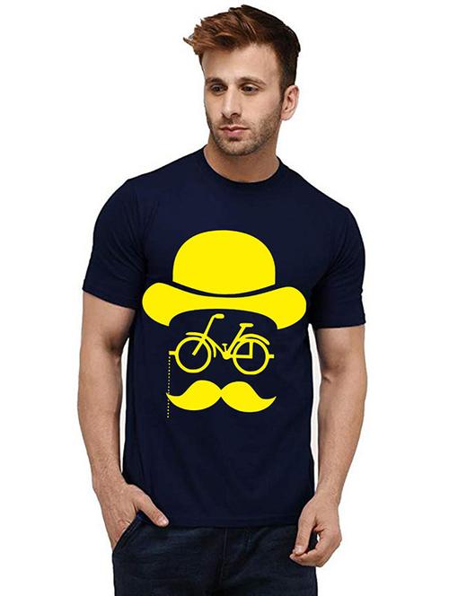 men round neck front print cotton t-shirt - 20984562 - Very Small Image - 1