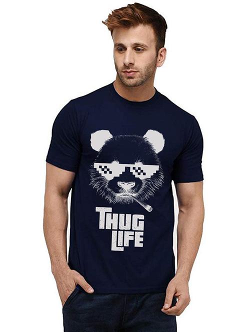 men round neck front print t-shirt - 20984576 - Very Small Image - 1
