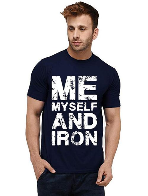 men round neck front print t-shirt - 20984589 - Very Small Image - 1