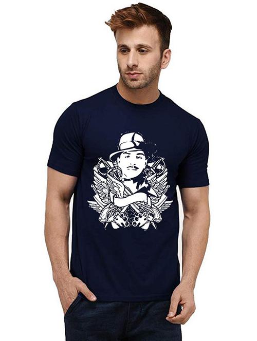 men round neck front print t-shirt - 20984600 - Very Small Image - 1