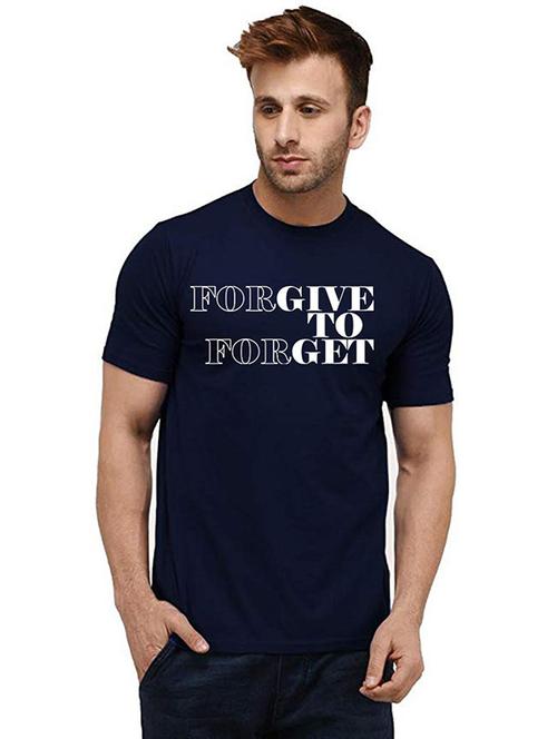 men round neck front print t-shirt - 20984603 - Very Small Image - 1