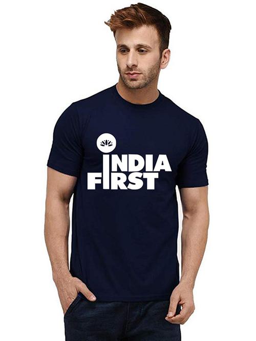 men round neck chest print t-shirts - 20984615 - Very Small Image - 1