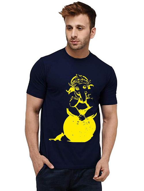 men round neck front printed t-shirt - 20984617 - Very Small Image - 1
