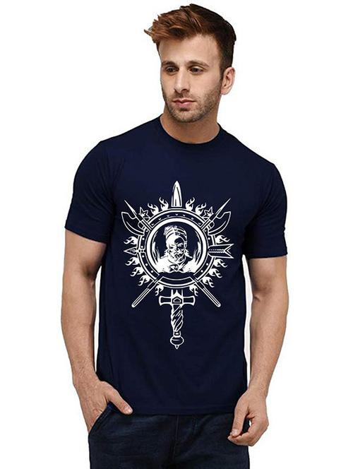 men round neck front print t-shirt - 20984619 - Very Small Image - 1