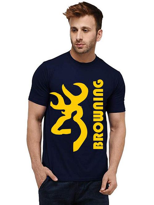 men round neck front print t-shirt - 20984637 - Very Small Image - 1