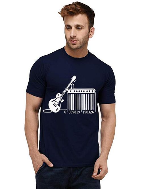 men round neck front print cotton t-shirt - 20984638 - Very Small Image - 1