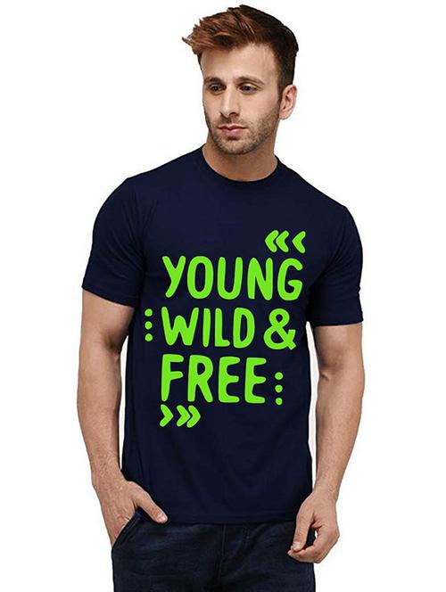 men round neck front print t-shirt - 20984649 - Very Small Image - 1