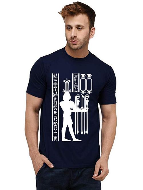 men round neck front print t-shirt - 20984696 - Very Small Image - 1