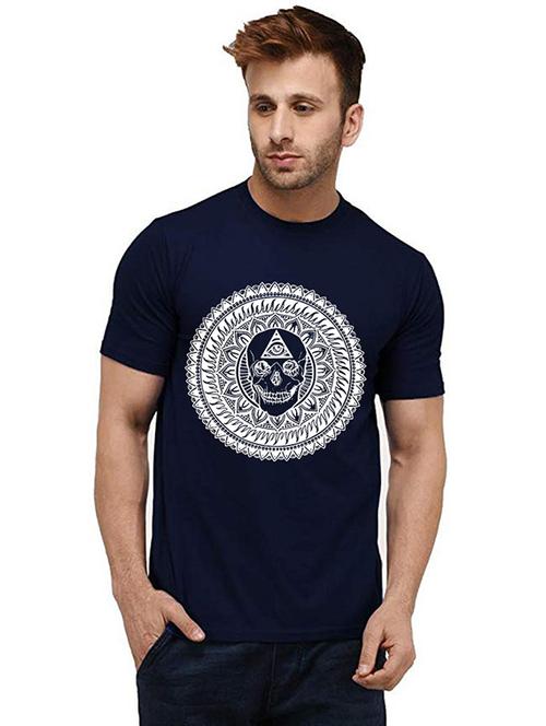 men round neck front print t-shirt - 20984709 - Very Small Image - 1