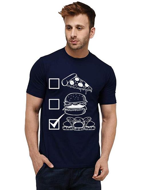 men's round neck front print t-shirt - 20984741 - Very Small Image - 1