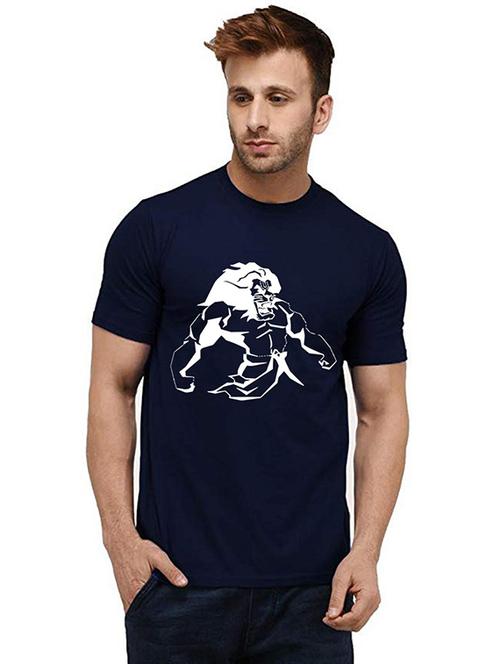 men round neck front print cotton t-shirt - 20984743 - Very Small Image - 1