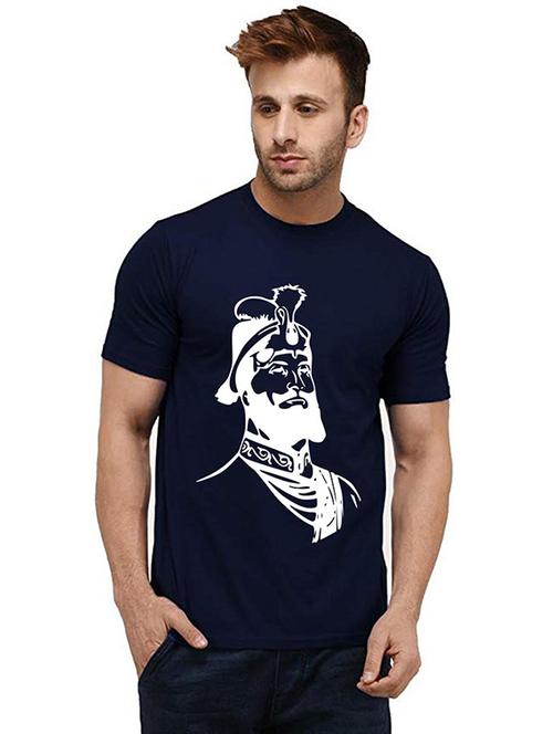 men round neck front print cotton t-shirt - 20984750 - Very Small Image - 1