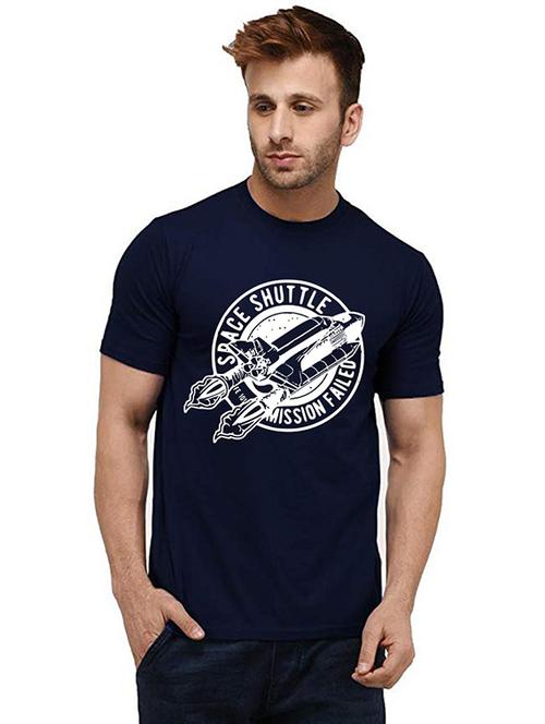 men round neck front print t-shirt - 20984760 - Very Small Image - 1