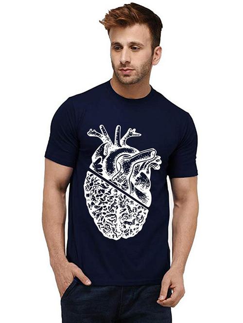 men round neck front print t-shirt - 20984771 - Very Small Image - 1