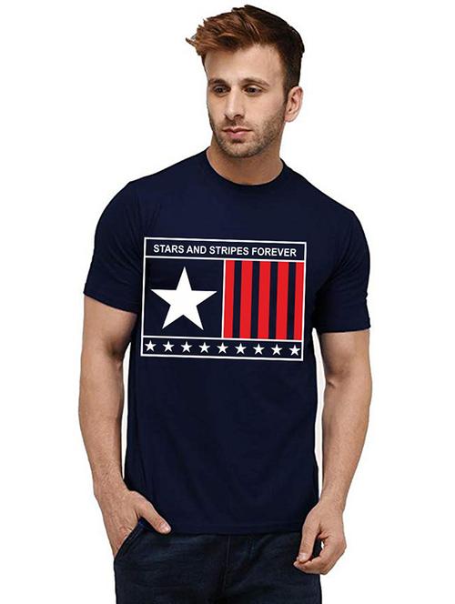 men's round neck front print t-shirt - 20984807 - Very Small Image - 1