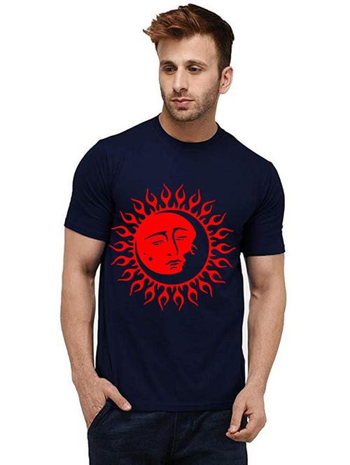 men round neck front print t-shirt - 20984809 - Very Small Image - 1