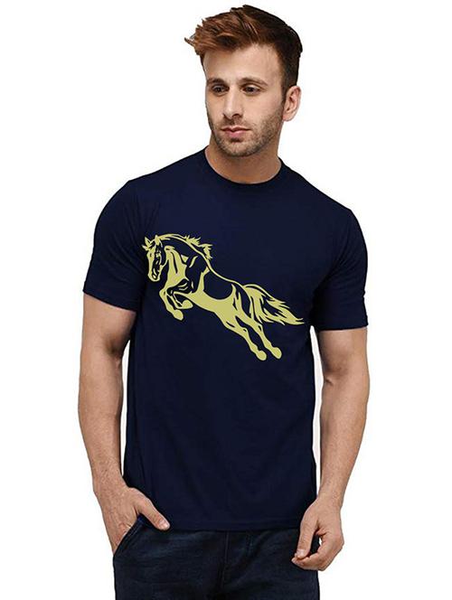 men round neck chest print t-shirt - 20984810 - Very Small Image - 1