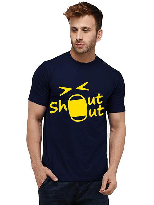 men round neck front print t-shirt - 20984816 - Very Small Image - 1