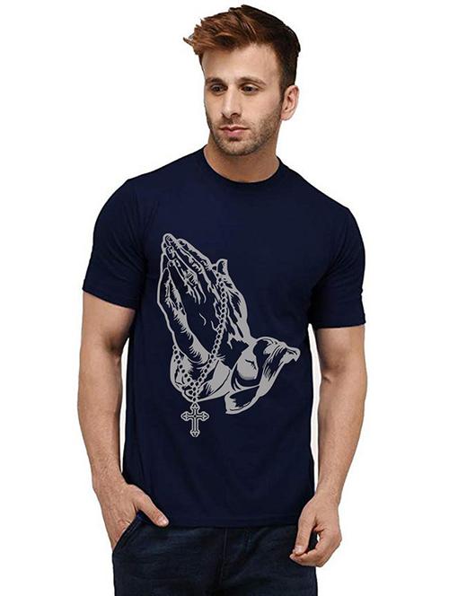 men's round neck front print t-shirt - 20984817 - Very Small Image - 1