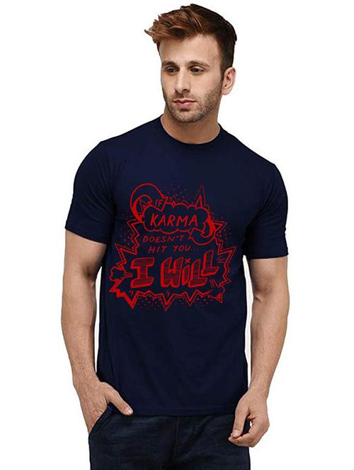 men round neck front print t-shirt - 20984822 - Very Small Image - 1