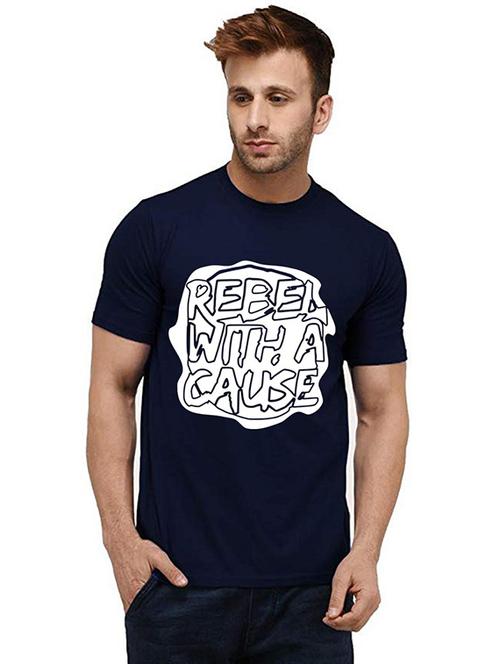 men's round neck front print t-shirt - 20984875 - Very Small Image - 1