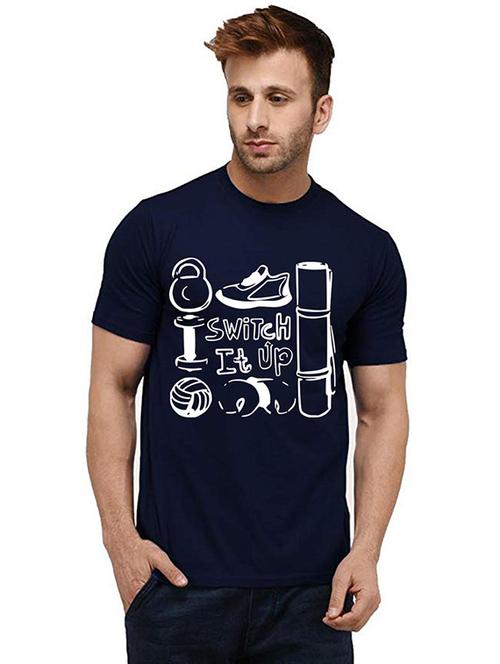 men round neck front printed t-shirt - 20984881 - Very Small Image - 1
