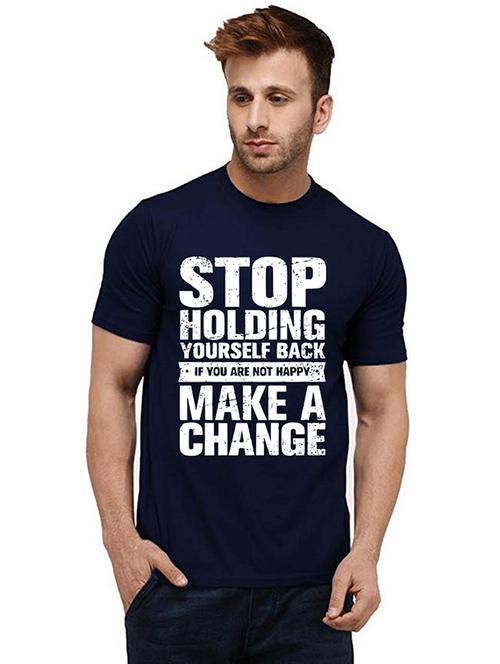 men round neck front printed t-shirt - 20984900 - Very Small Image - 1